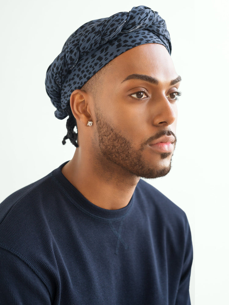 Dashed Head Wrap in Blue