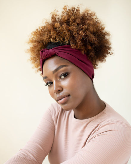 The Wrap Life Gentle Satin Lined Headband in Pinot Red Headband