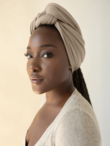 Harvest Ribbed Head Wrap in Linen