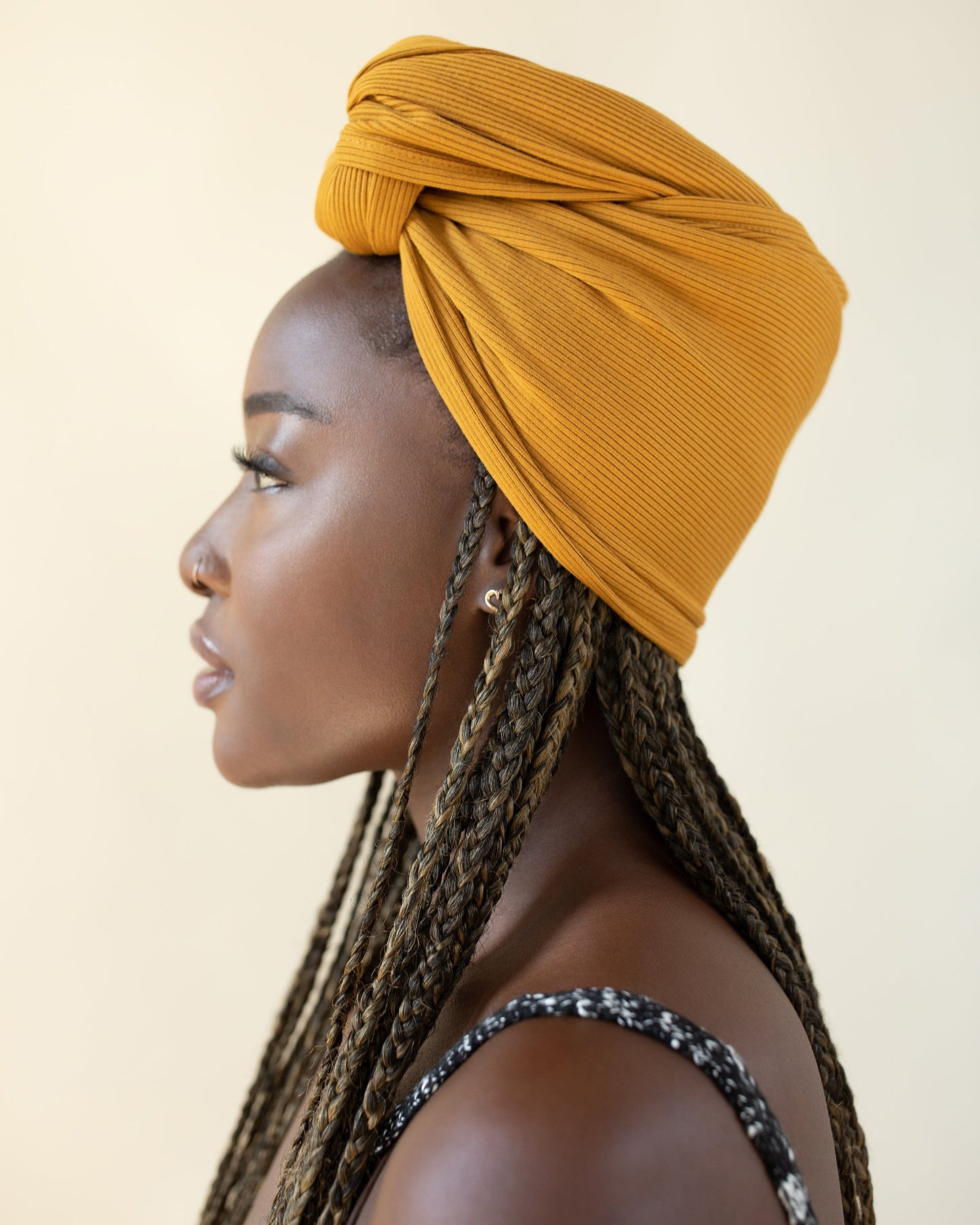 The Wrap Life Harvest Ribbed Head Wrap in Saffron Yellow Head Wrap