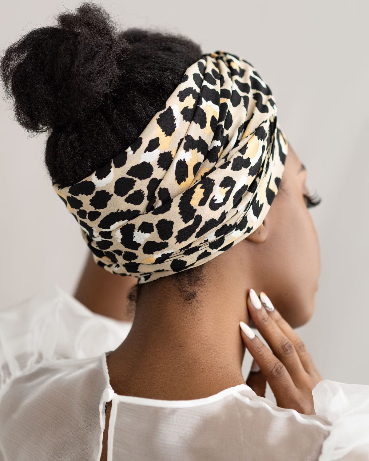 The Wrap Life Leopard Head Wrap in Sazza Pattern Head Wrap