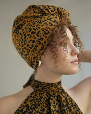 The Wrap Life Leopard Head Wrap in Umber Brown Head Wrap