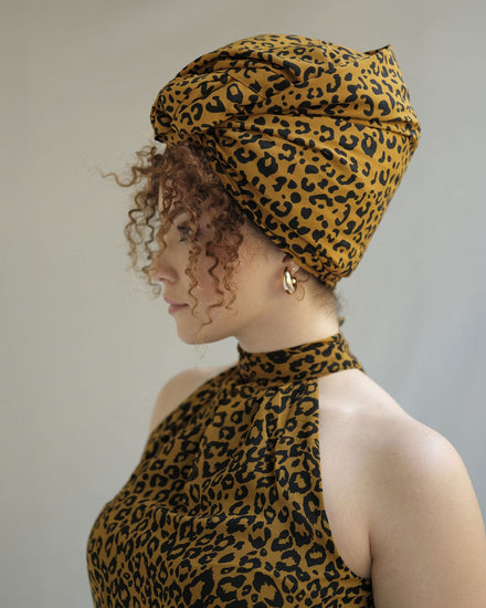 The Wrap Life Leopard Head Wrap in Umber Brown Head Wrap