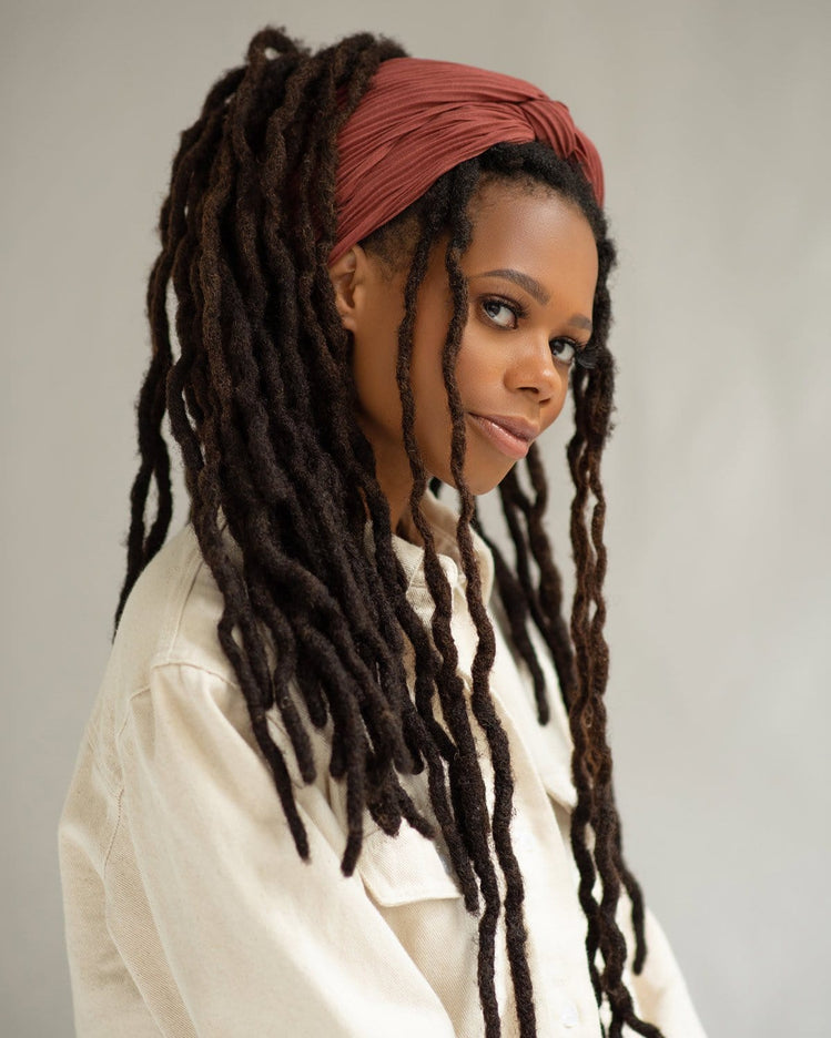 The Wrap Life Pleated Head Wrap in Mauvie Pink Head Wrap