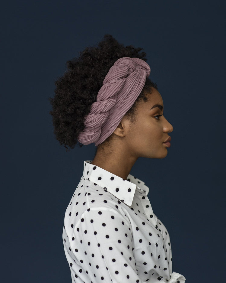 The Wrap Life Pleated Head Wrap in Rose Pink Head Wrap
