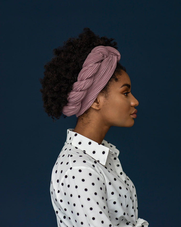 The Wrap Life Pleated Head Wrap in Rose - old Pink Head Wrap