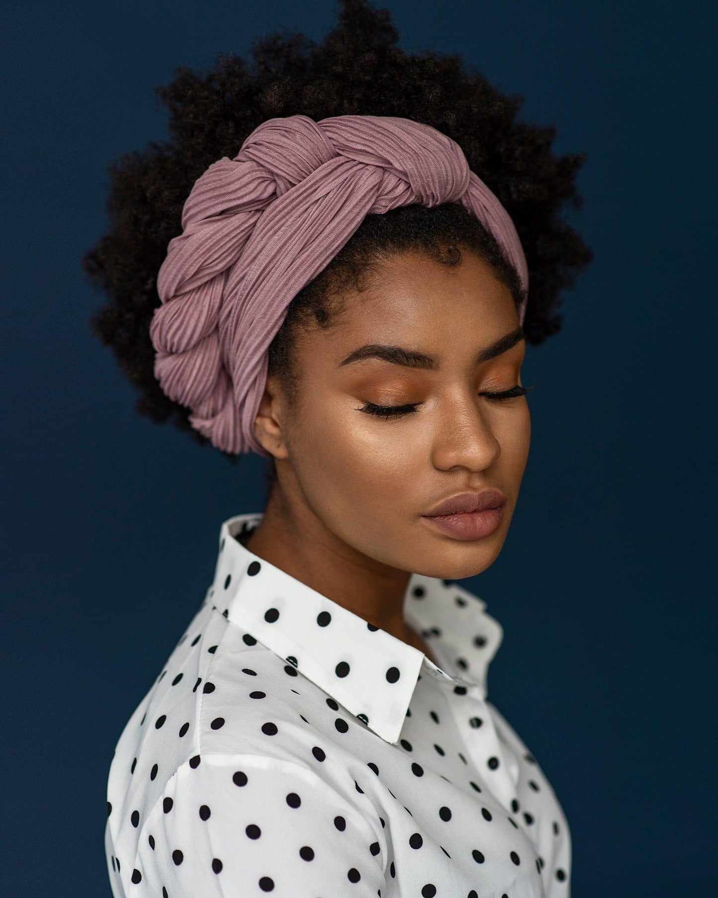 The Wrap Life Pleated Head Wrap in Rose - old Pink Head Wrap