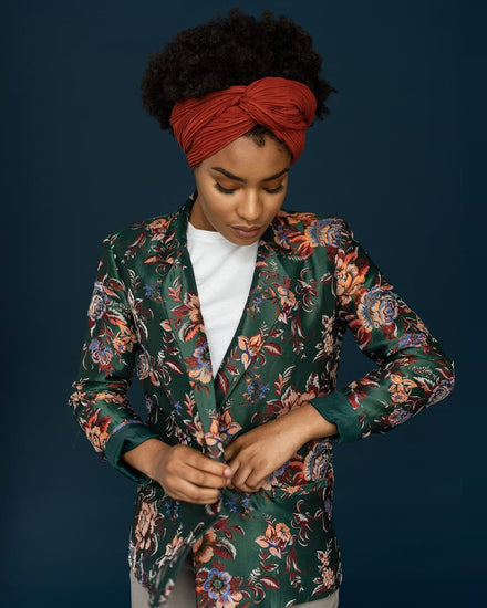 The Wrap Life Pleated Head Wrap in Sienna Orange Head Wrap