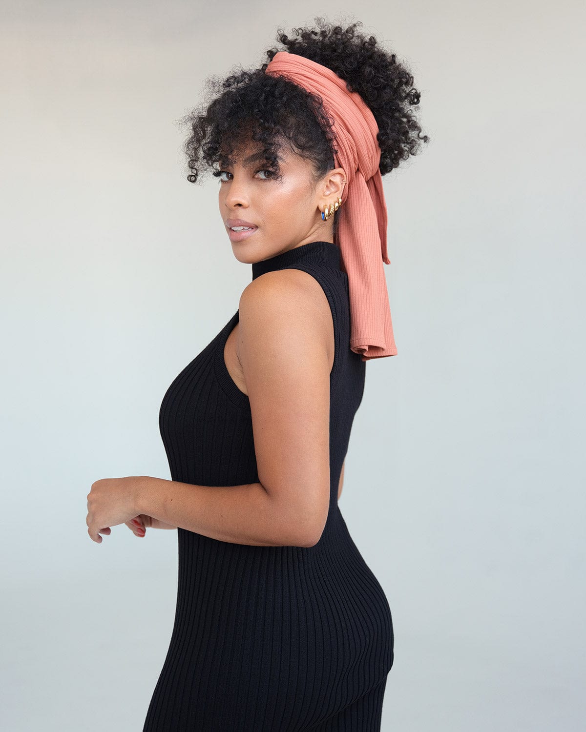 The Wrap Life Ribbed Head Wrap in Adobe Pink Head Wrap