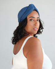 The Wrap Life Ribbed Head Wrap in Lapis Blue Head Wrap