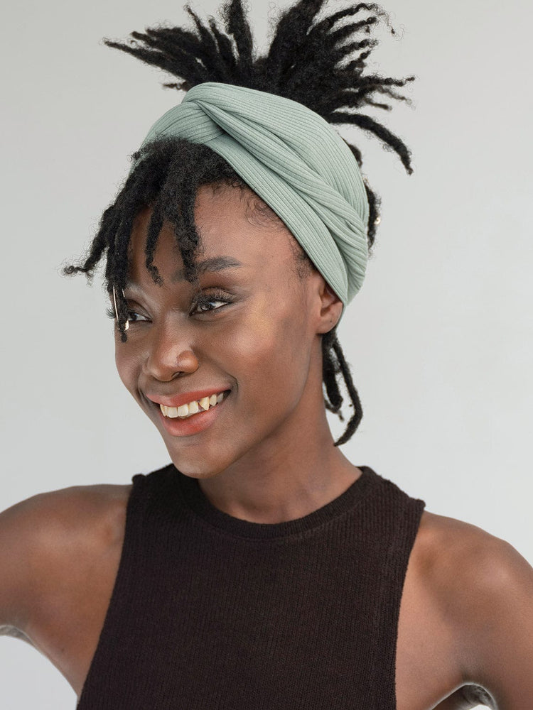 Ribbed Head Wrap in Sage