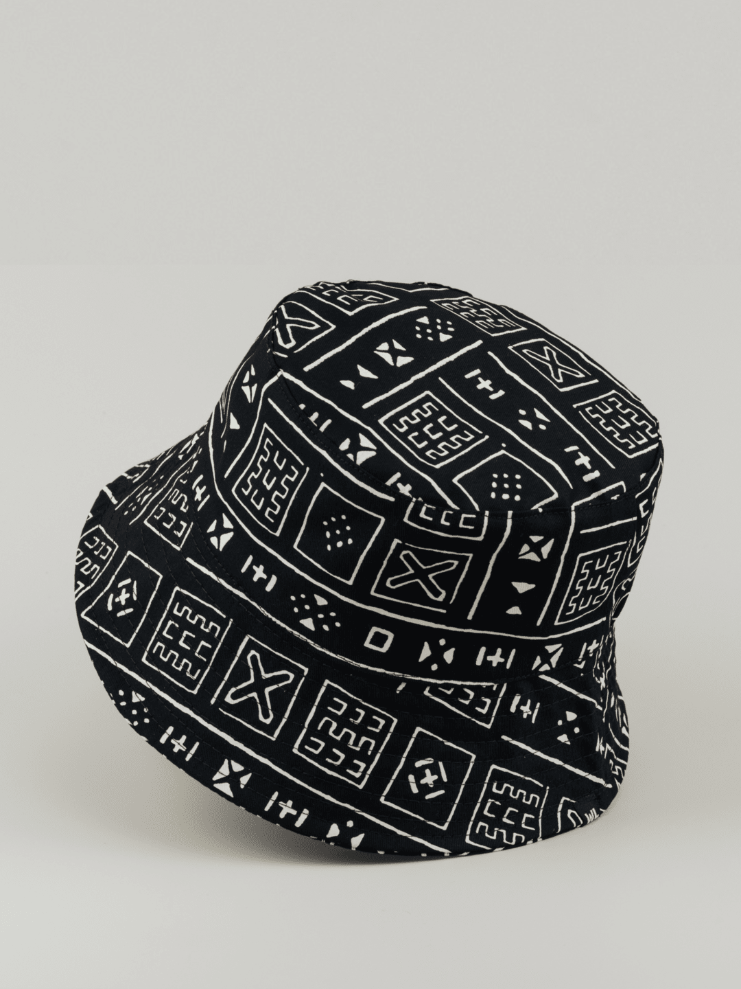 The Wrap Life Satin Lined Printed Bucket Hat in Black Black Hat