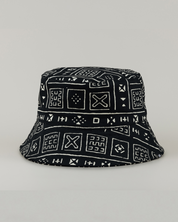 The Wrap Life Satin Lined Printed Bucket Hat in Black Black Hat