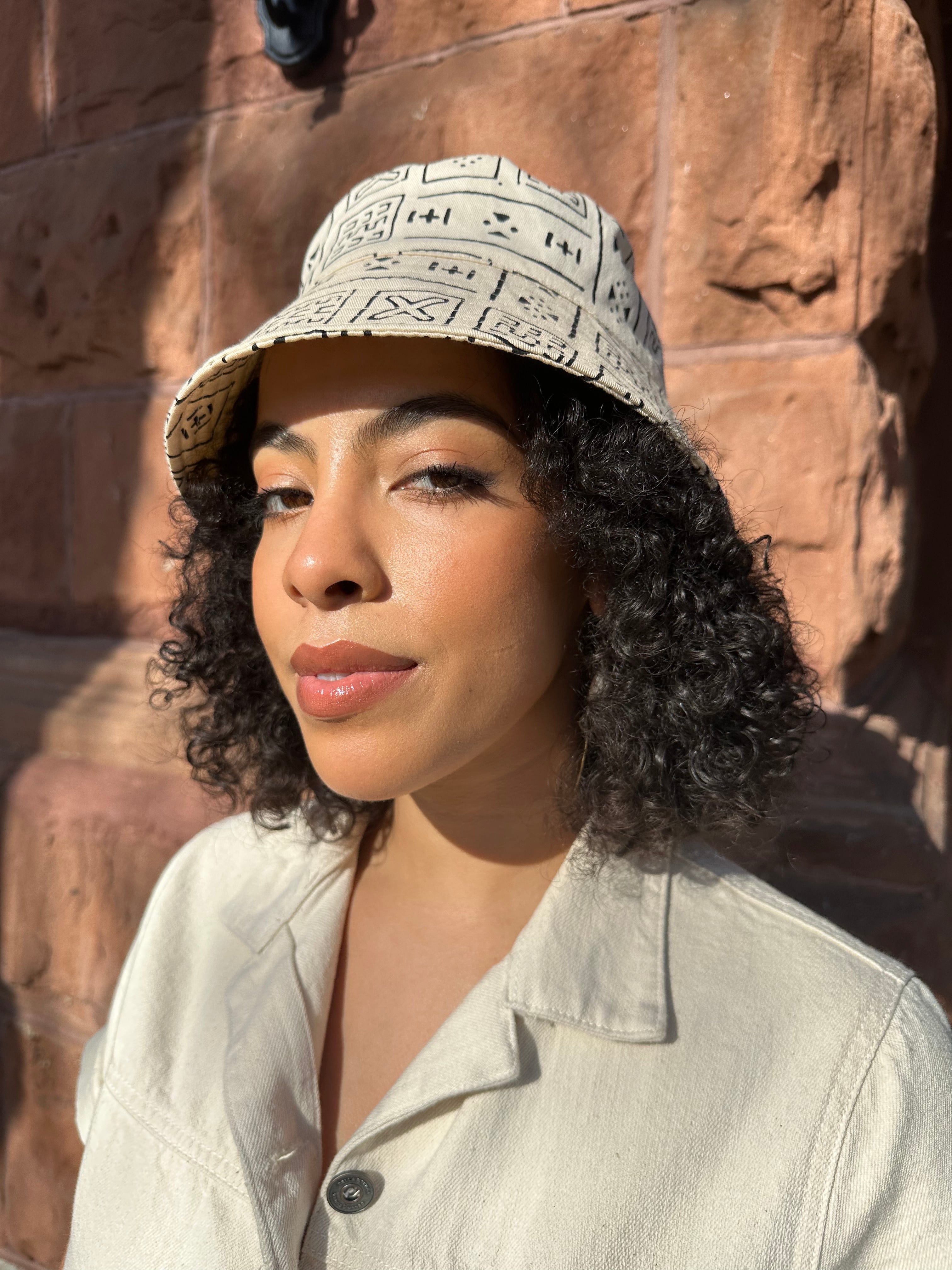 Satin Lined Printed Bucket Hat in Sand – The Wrap Life