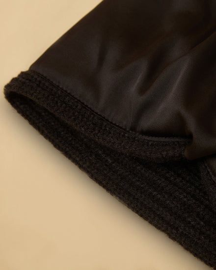The Wrap Life Satin Lined Winter Turban in Onyx Black Turban