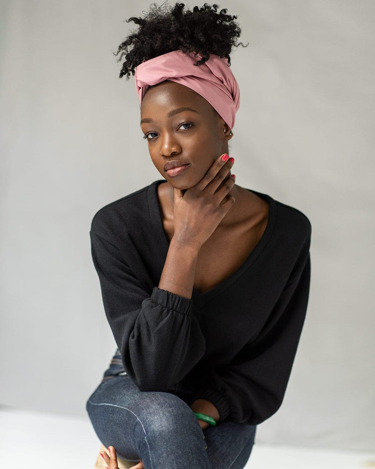 The Wrap Life Standard Head Wrap in Rose Pink Head Wrap